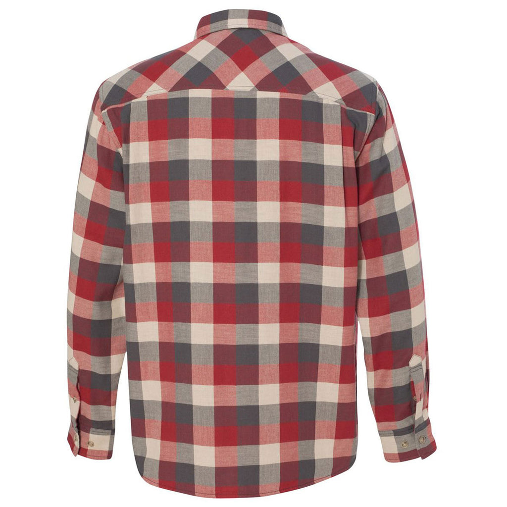 Weatherproof Men's Black/Red Vintage Brushed Flannel Long Sleeve Shirt