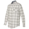 Weatherproof Men's Heather Grey/White Vintage Brushed Flannel Long Sleeve Shirt