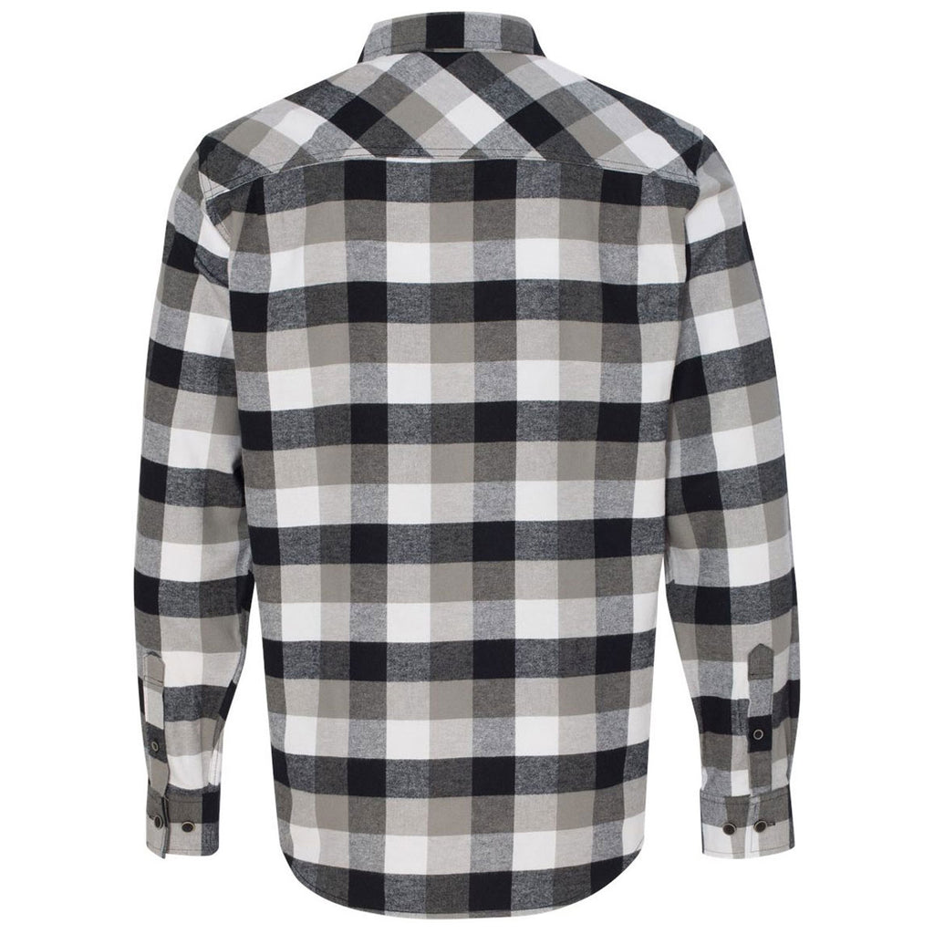 Weatherproof Men's White/Black Vintage Brushed Flannel Long Sleeve Shirt