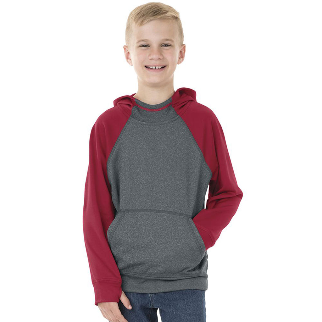 Charles River Youth Red/Heather Field Sweatshirt