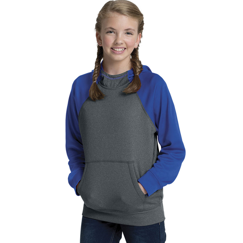 Charles River Youth Royal/Heather Field Sweatshirt