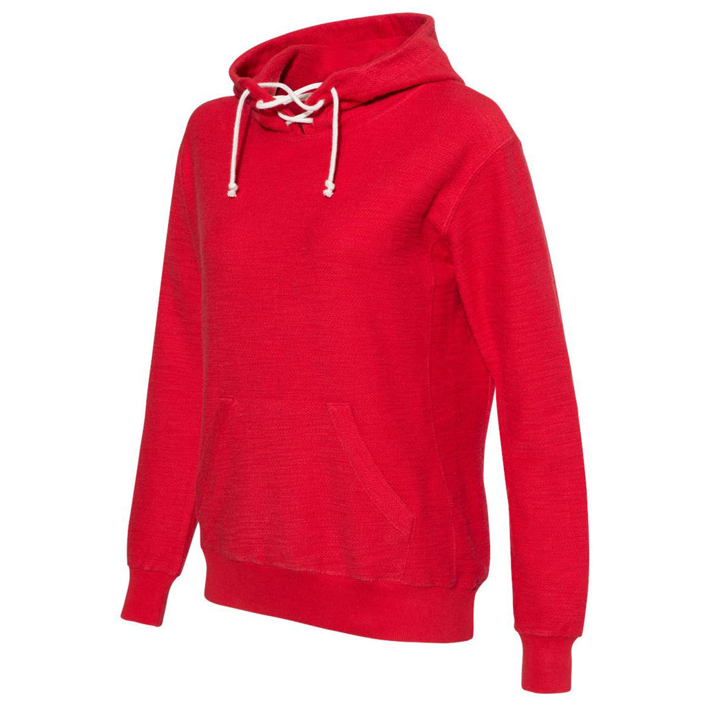 J. America Women's Red Shore French Terry Lace Scuba Hoodie