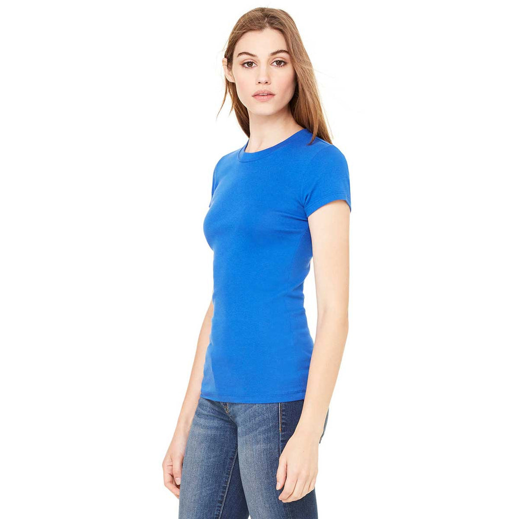 Bella + Canvas Women's True Royal Sheer Mini Rib Short-Sleeve T-Shirt