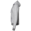 J. America Men's Grey Heather Flip Side Fleece Hooded Pullover