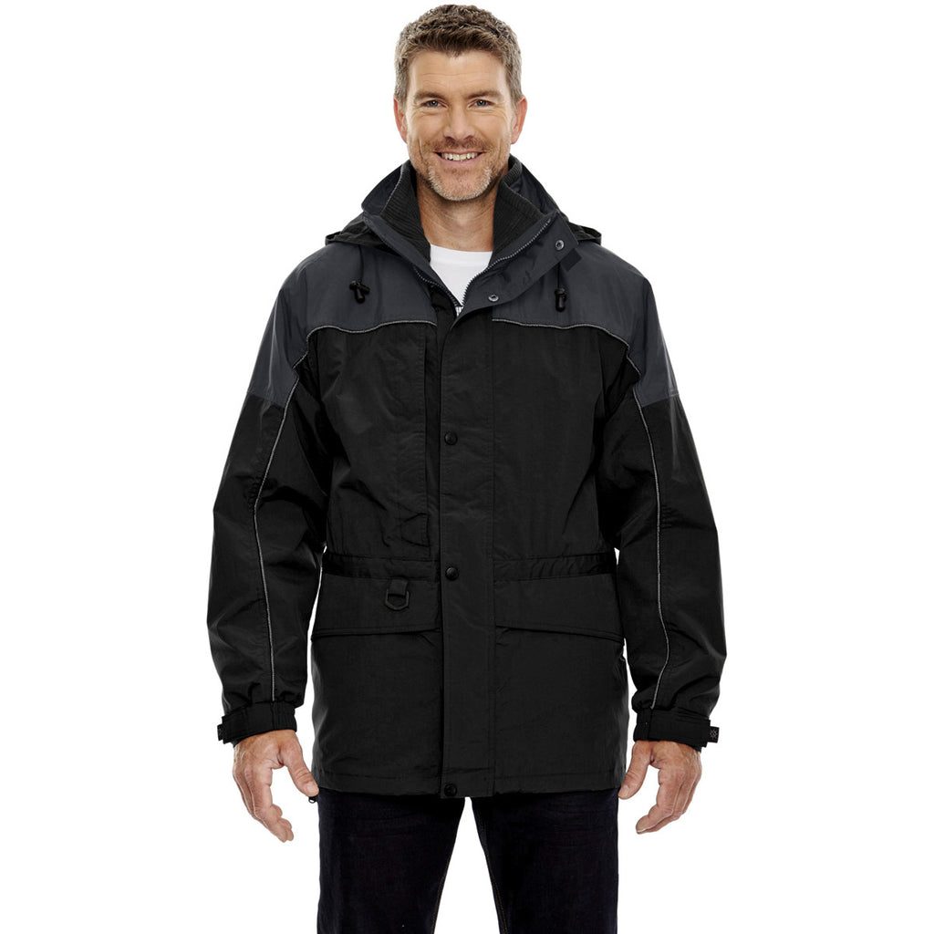North End Men's Black 3-in-1 Two-Tone Parka