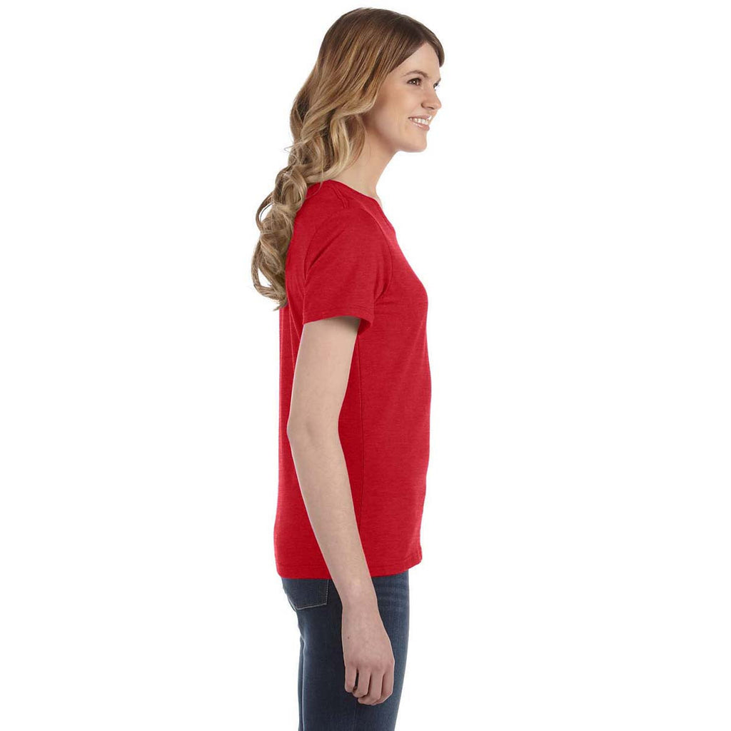 Anvil Women's Heather Red Lightweight T-Shirt