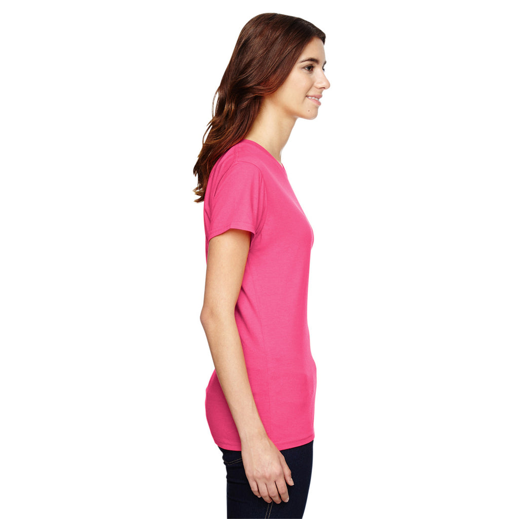 Anvil Women's Neon Pink Lightweight T-Shirt