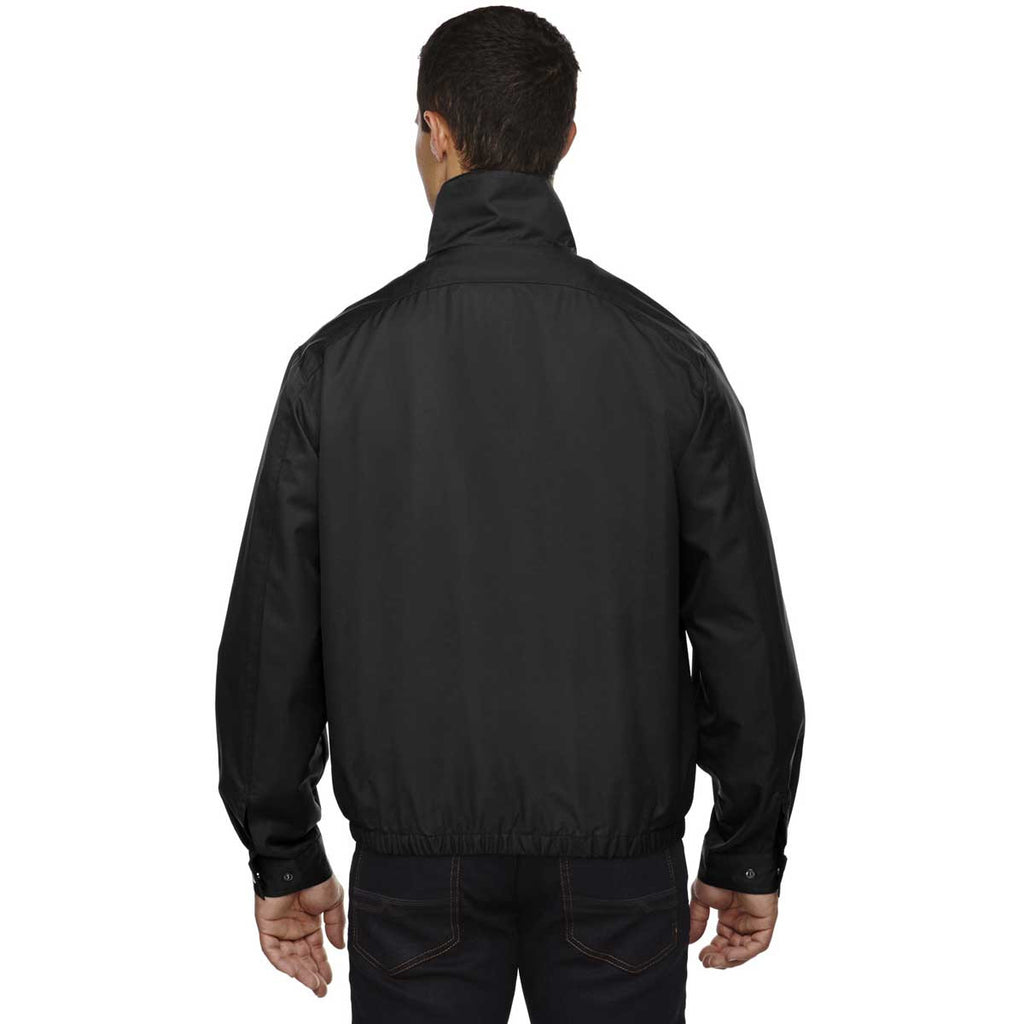 North End Men's Black Bomber Micro Twill Jacket