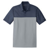 Nike Men's Navy/Cool Grey Dri-Fit Colorblock Micro Pique Polo
