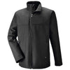 North End Men's Black City Textured Three-Layer Fleece Bonded Soft Shell Jacket