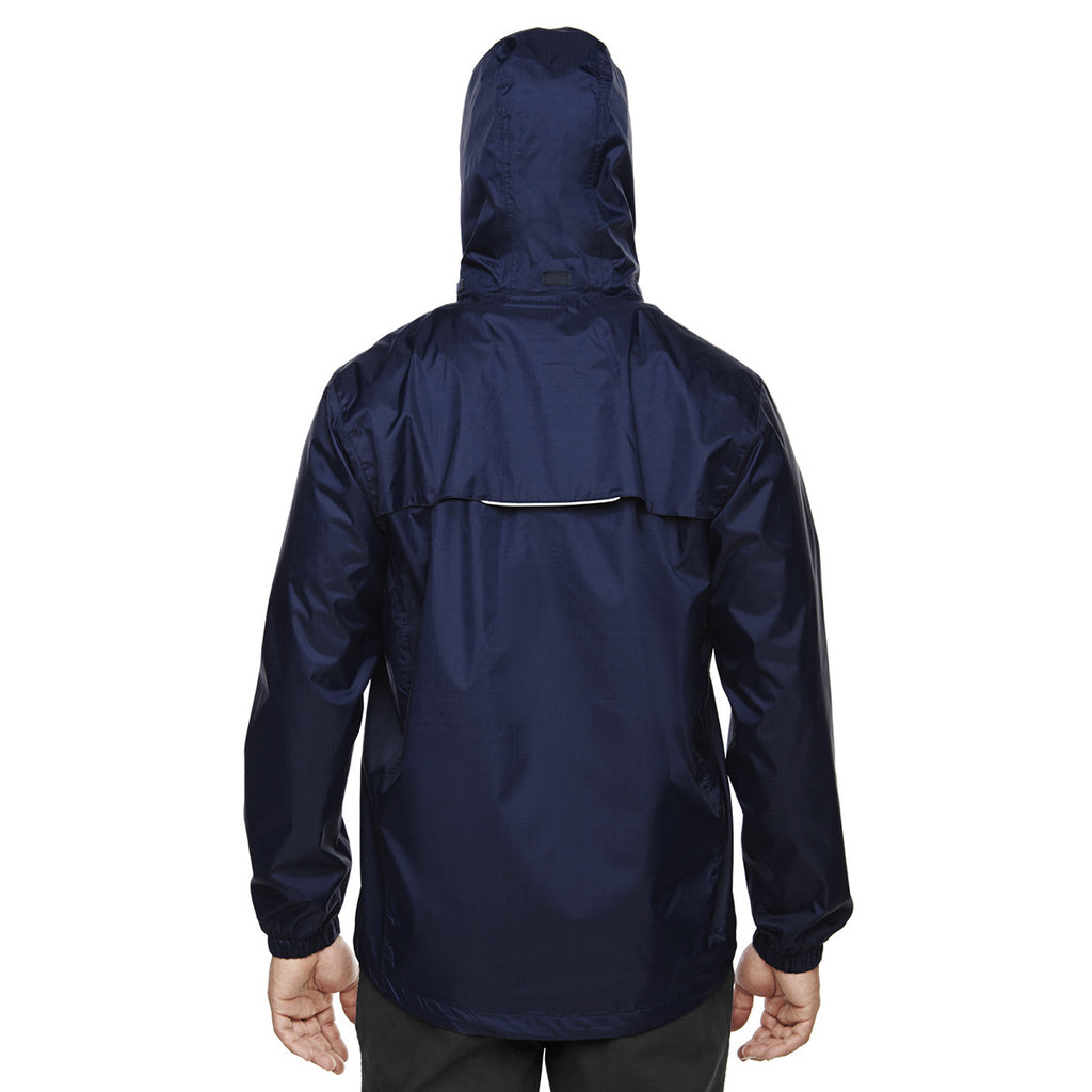 Core 365 Men's Classic Navy Climate Seam-Sealed Lightweight Variegated Ripstop Jacket