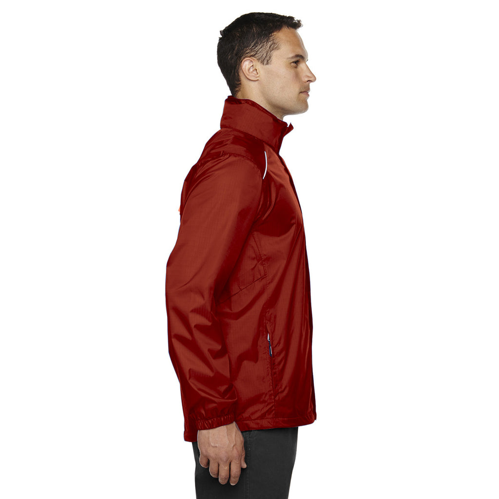 Core 365 Men's Classic Red Climate Seam-Sealed Lightweight Variegated Ripstop Jacket