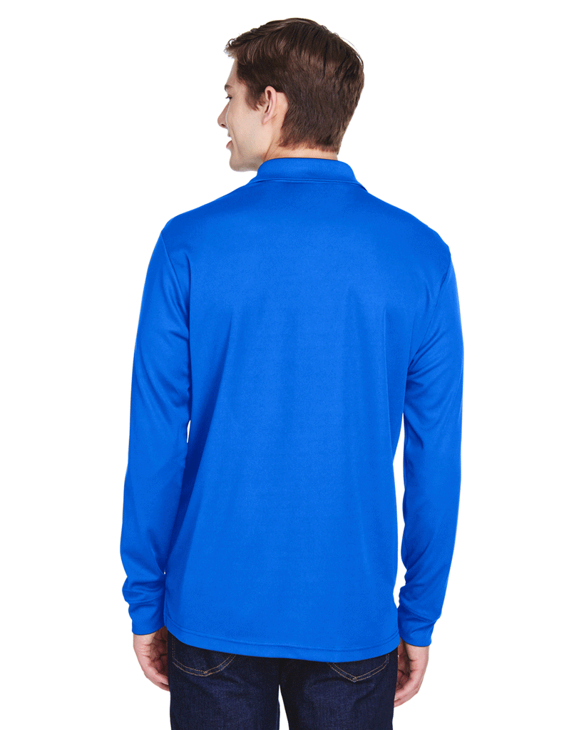 Core 365 Men's True Royal Pinnacle Performance Pique Long-Sleeve Polo with Pocket