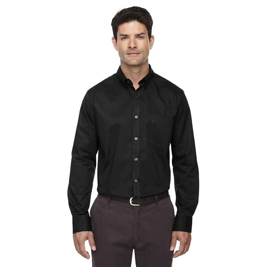 Core 365 Men's Black Operate Long-Sleeve Twill Shirt