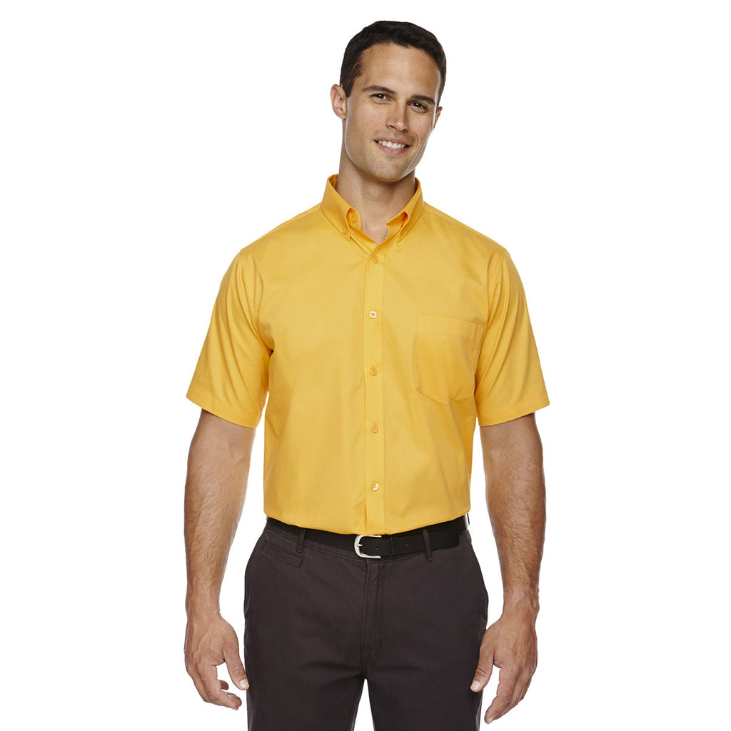 Core 365 Men's Campus Gold Optimum Short-Sleeve Twill Shirt