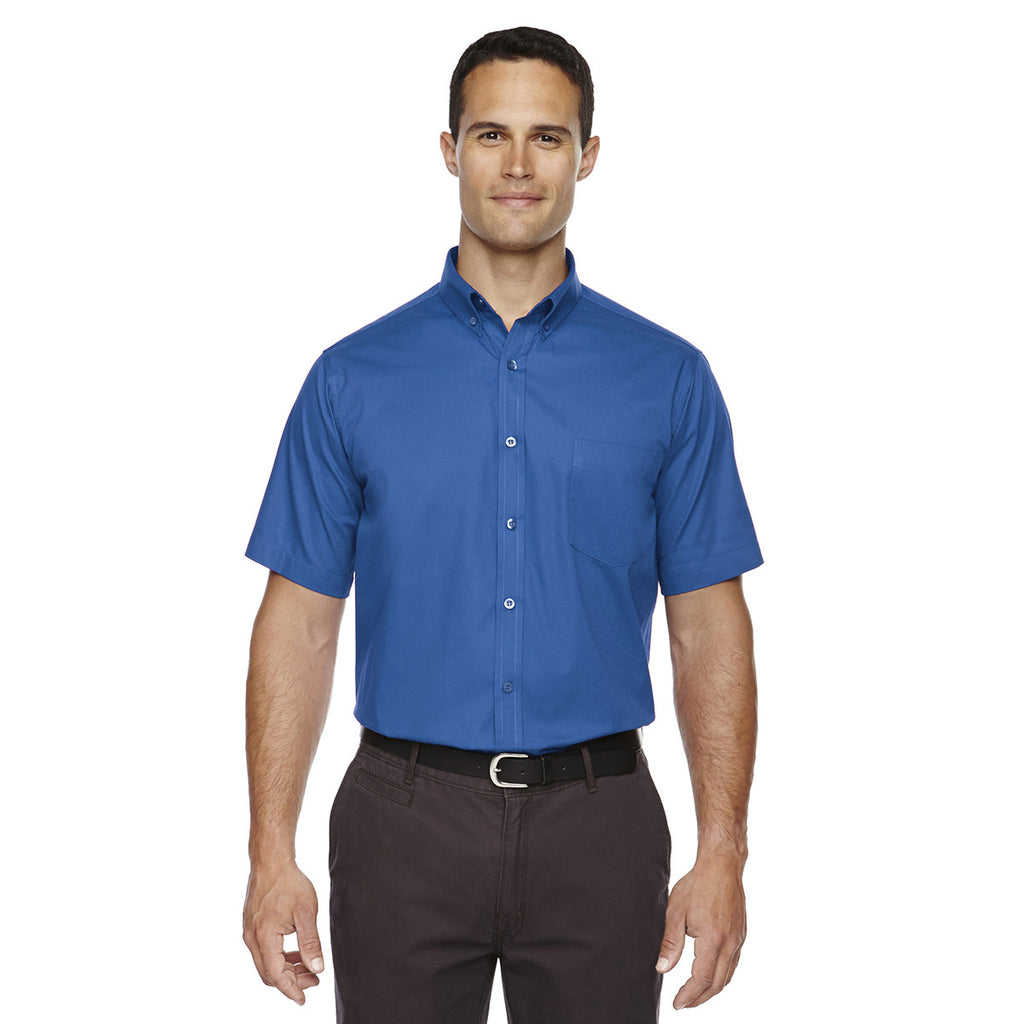 Core 365 Men's True Royal Optimum Short-Sleeve Twill Shirt