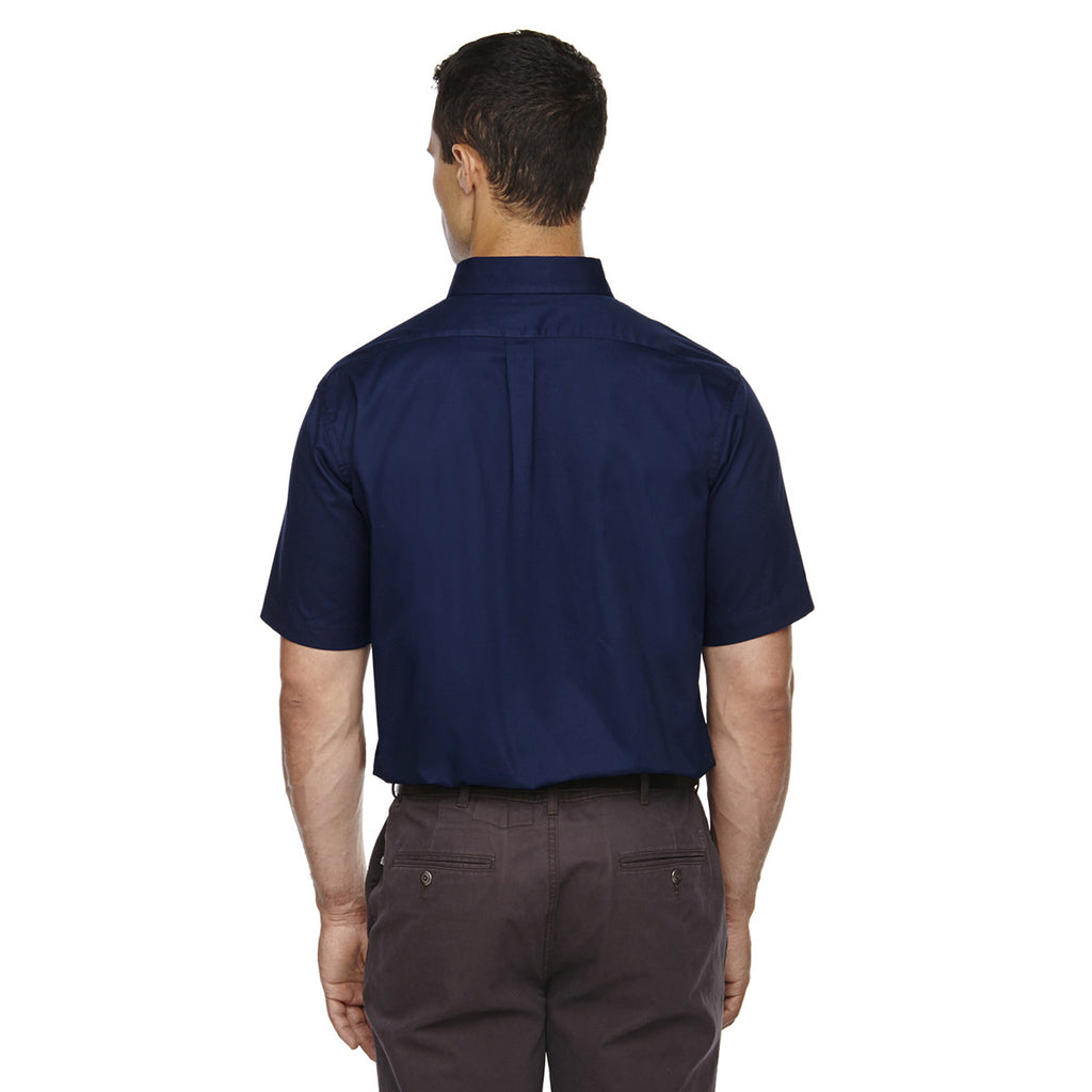 Core 365 Men's Classic Navy Tall Optimum Short-Sleeve Twill Shirt