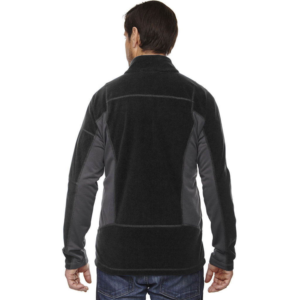 North End Men's Black Generate Textured Fleece Jacket