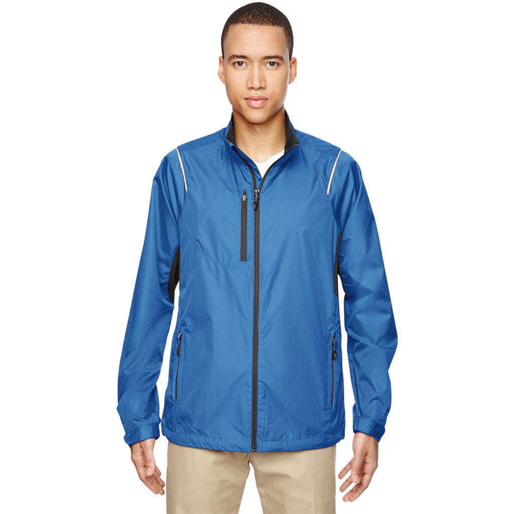 North End Men's Nautical Blue Sustain Lightweight Dobby Jacket with Pr