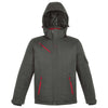 North End Men's Carbon/Classic Red Rivet Textured Twill Insulated Jacket