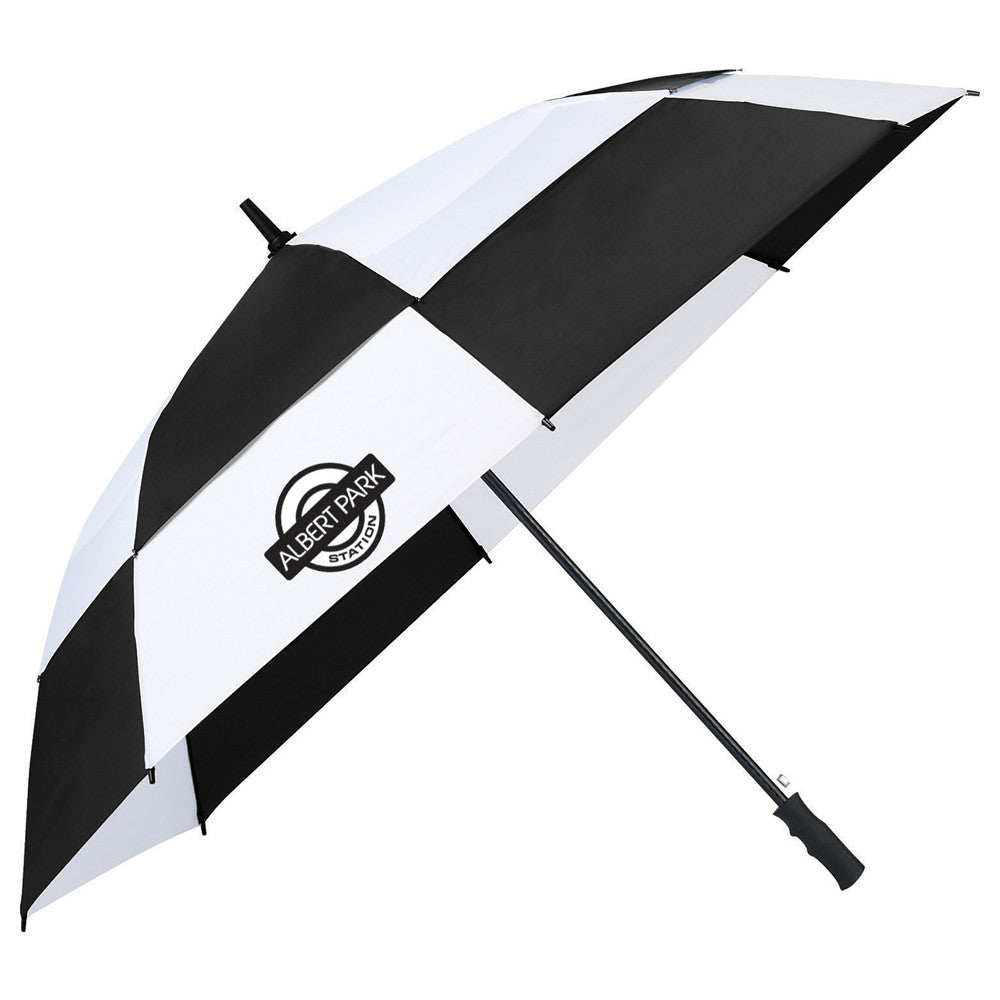 Totes Black/White 62" Auto Open Vented Golf Umbrella