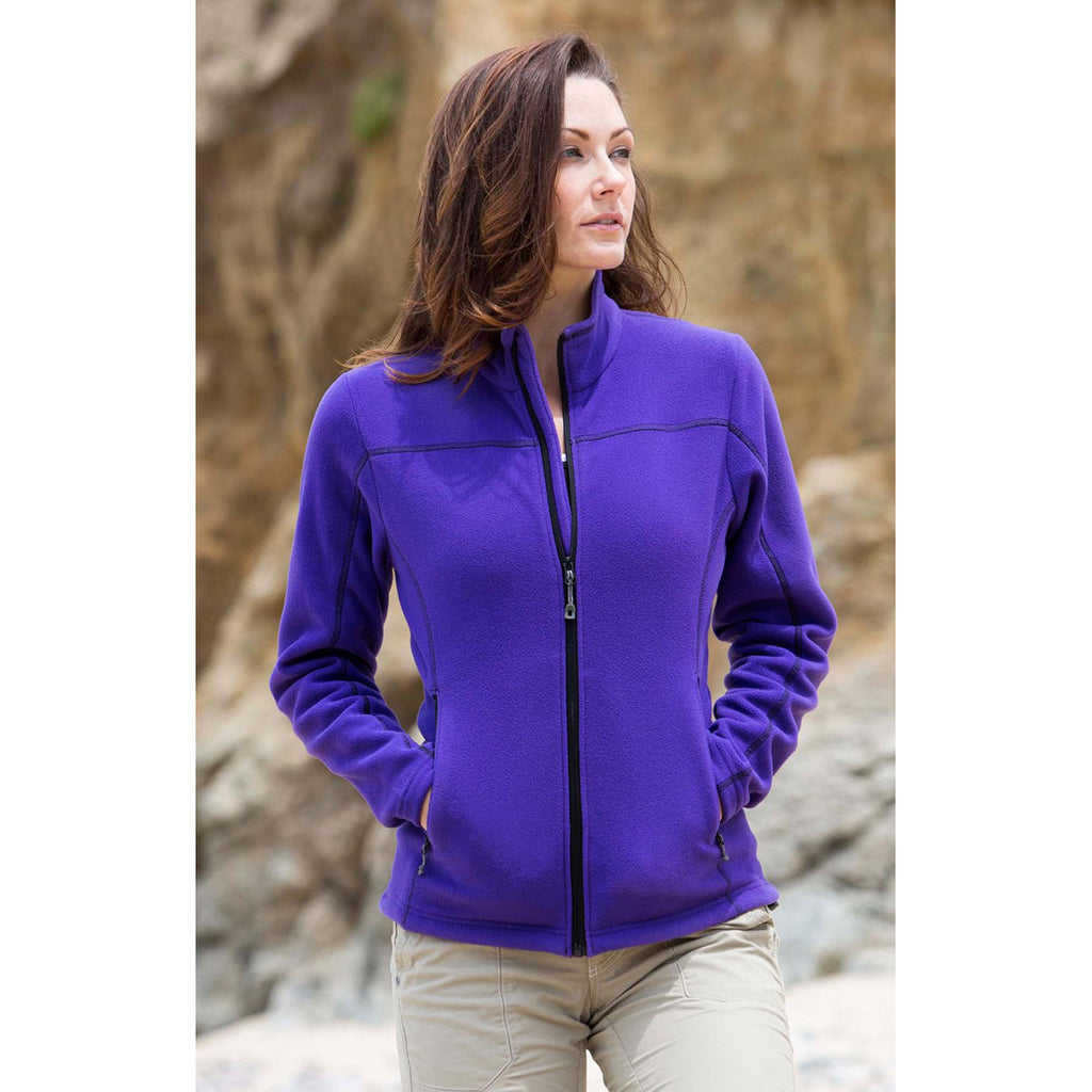 Landway Women's Purple/Black Montara Contrast Stitch Fleece Jacket