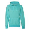 J. America Women's Maui Blue/Silver Glitter French Terry Hooded Pullover