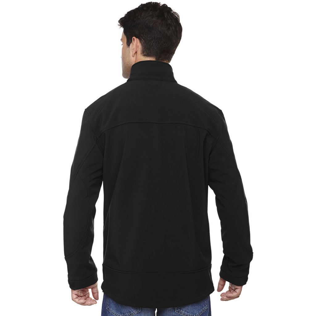 North End Men's Black Three-Layer Soft Shell Jacket
