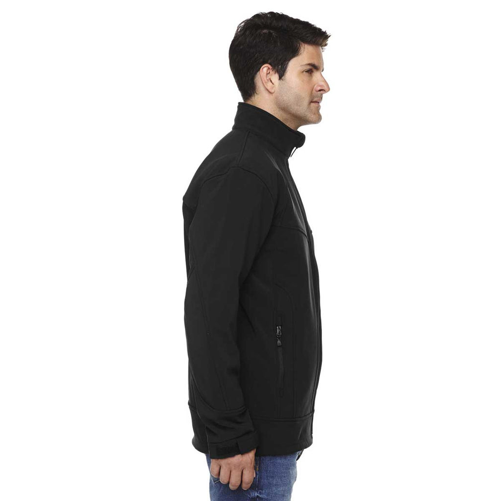 North End Men's Black Three-Layer Soft Shell Jacket