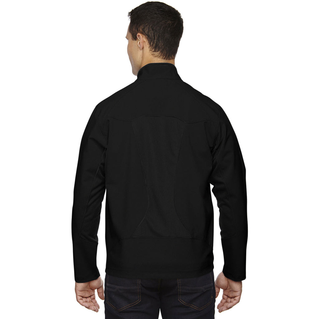 North End Men's Black Three-Layer Light Bonded Soft Shell Jacket