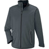 North End Men's Graphite Three-Layer Soft Shell Jacket with Laser Welding
