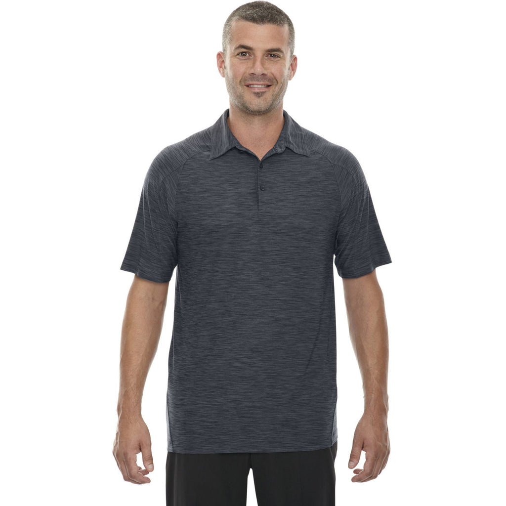 North End Men's Carbon Barcode Performance Stretch Polo