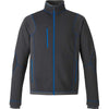 North End Men's Carbon/Olympic Blue Fleece Jacket with Print
