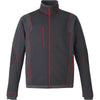 North End Men's Carbon/Olympic Red Fleece Jacket with Print