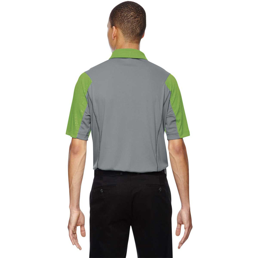 North End Men's Green Flash Performance Embossed Print Polo