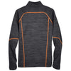 North End Men's Carbon/Orange Soda Flux Melange Bonded Fleece Jacket
