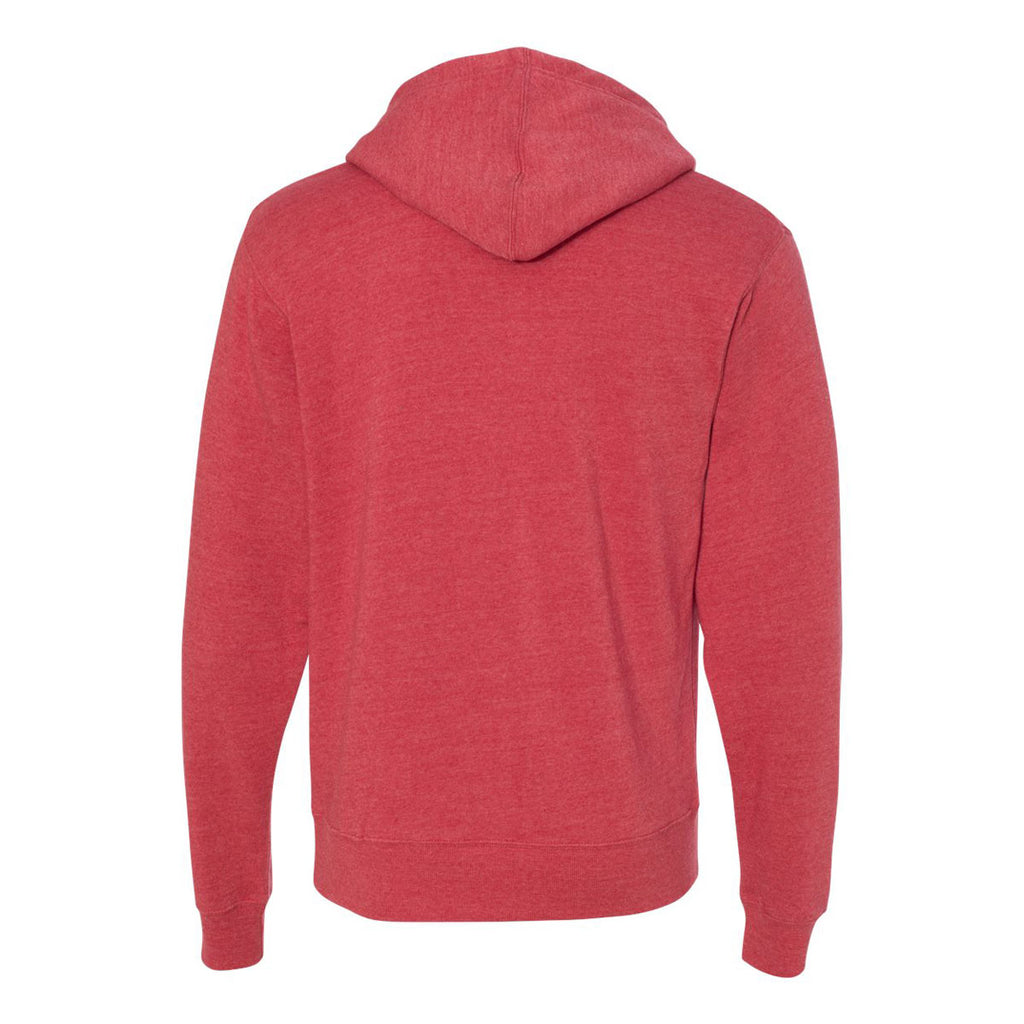 J. America Men's Red Triblend Triblend Hooded Pullover Sweatshirt