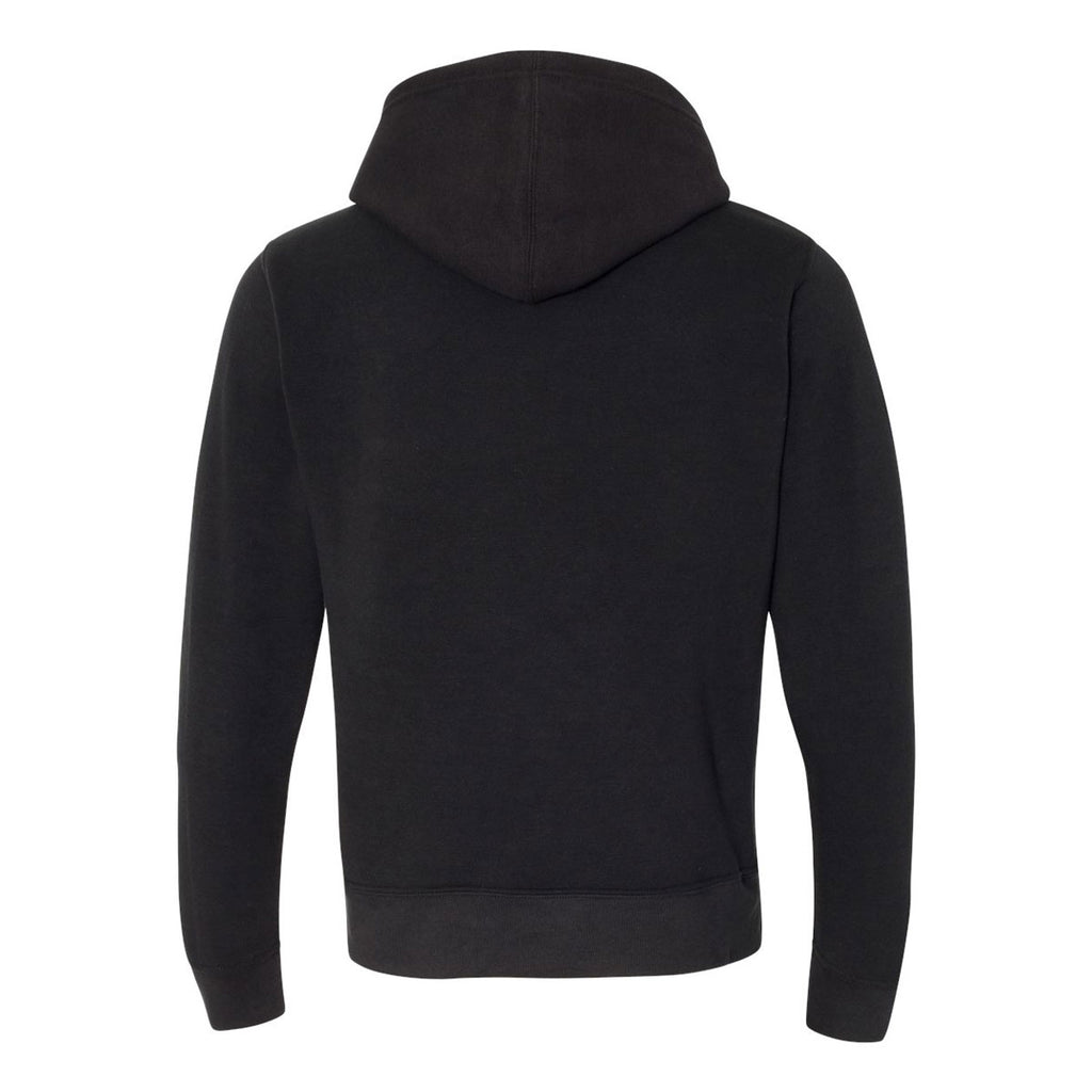 J. America Men's Solid Black Triblend Triblend Hooded Pullover Sweatsh