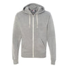 J. America Men's Grey Triblend Triblend Hooded Full-Zip Sweatshirt
