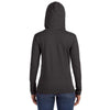 Anvil Women's Heather Dark Grey/Dark Grey Long-Sleeve Hooded T-Shirt