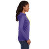 Anvil Women's Heather Purple/Neon Yellow Long-Sleeve Hooded T-Shirt