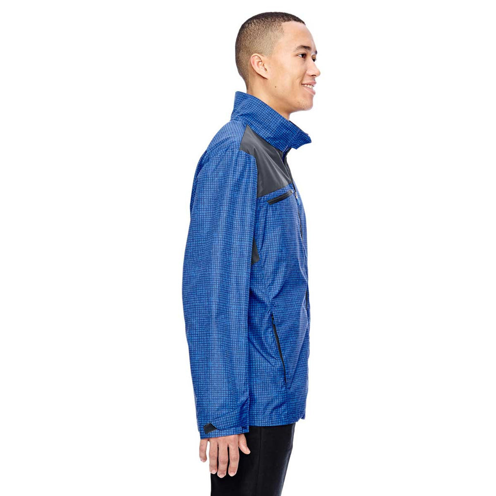 North End Men's Nautical Blue Interactive Sprint Printed Lightweight Jacket