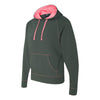 J. America Men's Neon Pink Shadow Fleece Hooded Pullover Sweatshirt