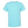 Jerzees Men's Caribbean Blue Snow Heather Jersey Crew T-Shirt