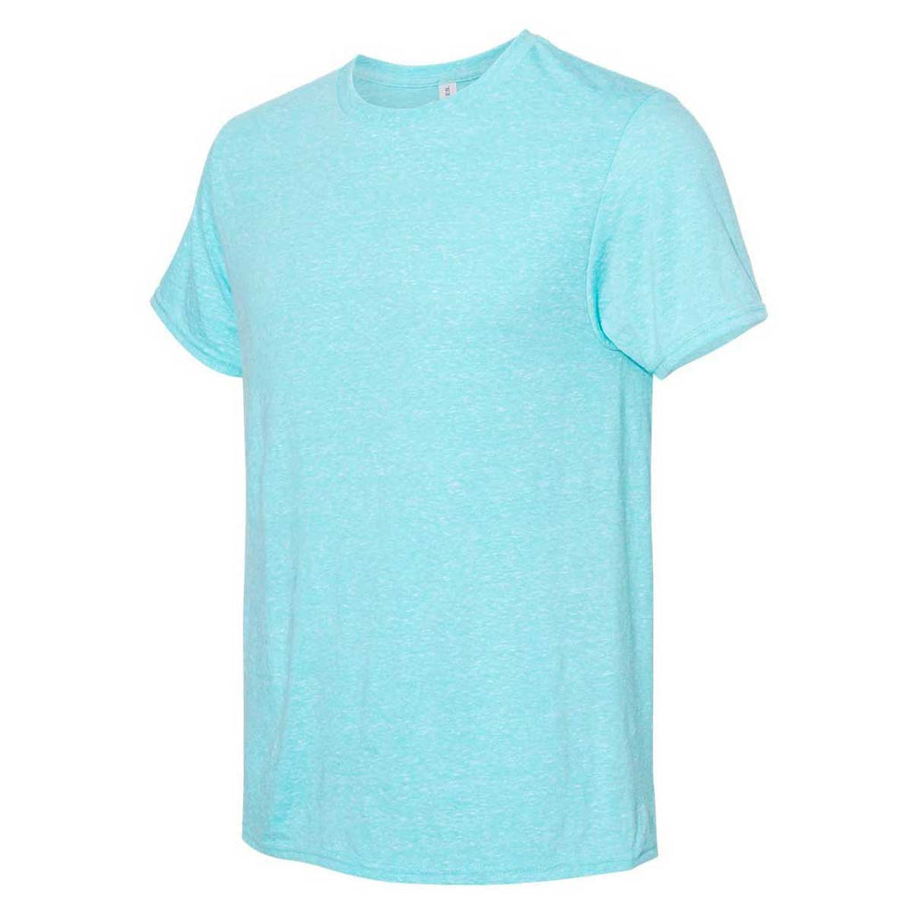 Jerzees Men's Caribbean Blue Snow Heather Jersey Crew T-Shirt