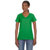 Anvil Women's Green Apple Lightweight V-Neck T-Shirt