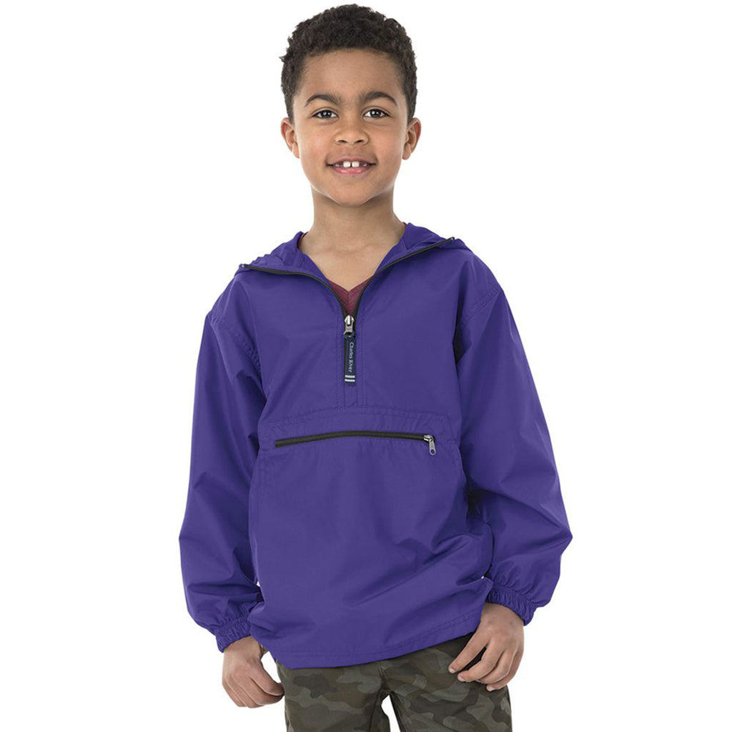 Charles River Youth Purple Pack-N-Go Pullover