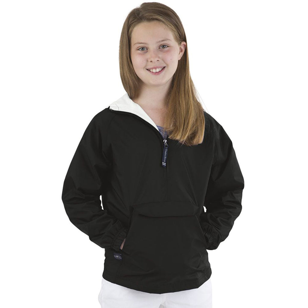Charles River Youth Black Classic Solid Pullover