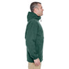 UltraClub Men's Forest Green Microfiber Full-Zip Hooded Jacket