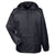 UltraClub Men's Black Quarter-Zip Hooded Pullover Pack-Away Jacket